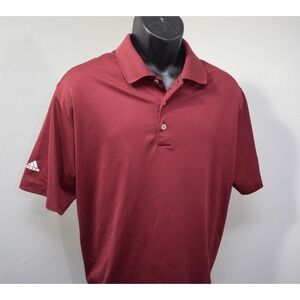 Adidas Golf Polo ClimaLite Performance Burgundy Short Sleeve Mens Size XL